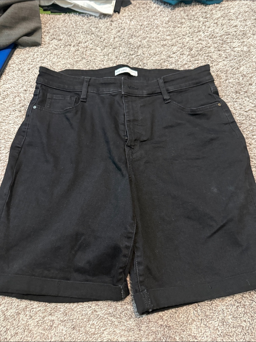 Nine West Black Bermuda Denim Shorts for Women